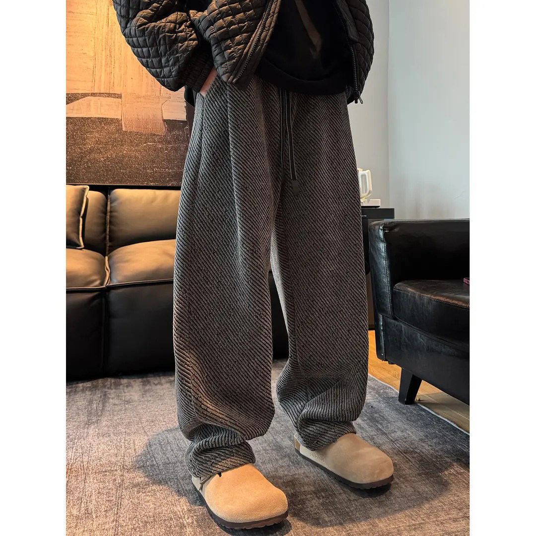 男童休闲裤秋冬加绒针织运动卫裤儿童裤子加厚一体绒男生长裤痞帅