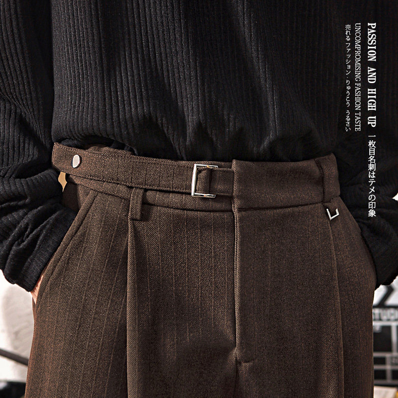 2025秋季垂感直筒西裤男日系复古西装裤男士宽松百搭阔腿休闲