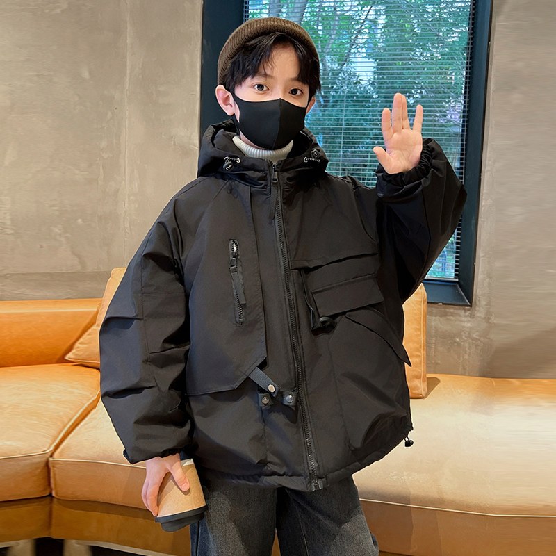 男童冬装外套2025新款冲锋衣秋冬款大儿童男孩夹棉加厚冬季衣