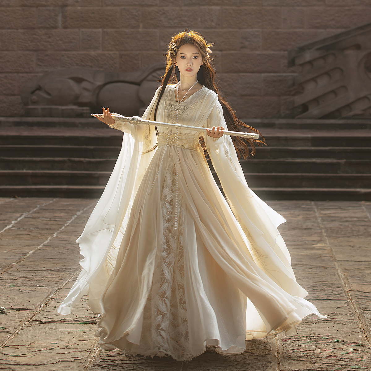 汉服女羲玄汉元素齐腰裙超仙气仙侠风神女国