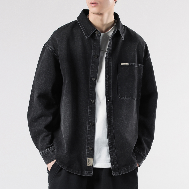 日系复古工装纯棉外套牛仔衬衫男春秋季2025新款潮牌痞帅休闲
