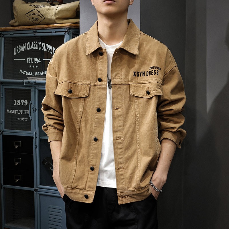 冬季美式新款男士牛仔外套2025痞帅潮牌工装夹克秋冬休闲猎装