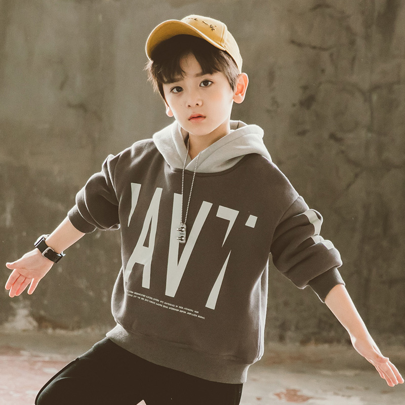 法国童装男童秋装卫衣2025新款春秋款中大童秋季炸街帅气男孩