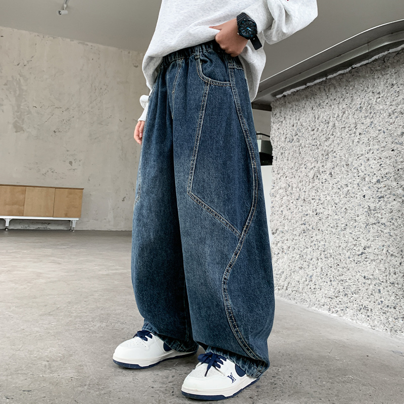 男童工装牛仔裤春秋款2025新款儿童秋季长裤中大童男孩裤子痞