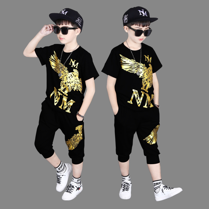 男童夏季套装2025年新款韩版童装帅中大童男孩洋气夏装时髦两