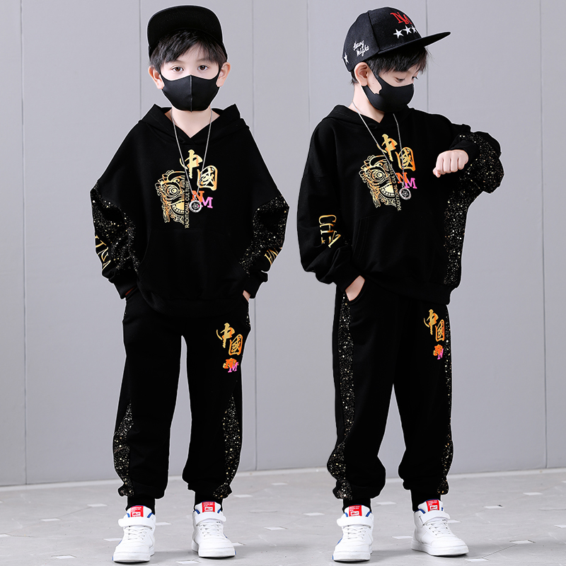 男童春秋套装新款韩版中大童儿童男孩卫衣帅气时尚运动休闲两件套
